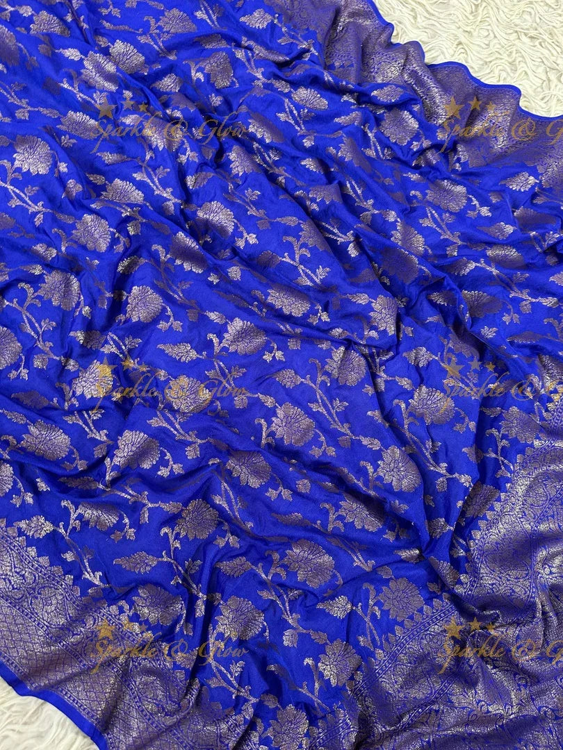 Royal Banarasi Georgette Saree with Copper Zari Work