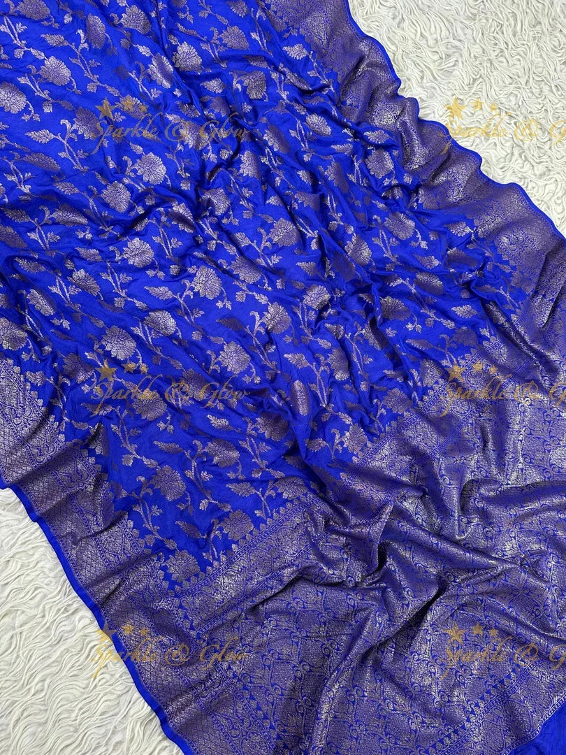 Royal Banarasi Georgette Saree with Copper Zari Work