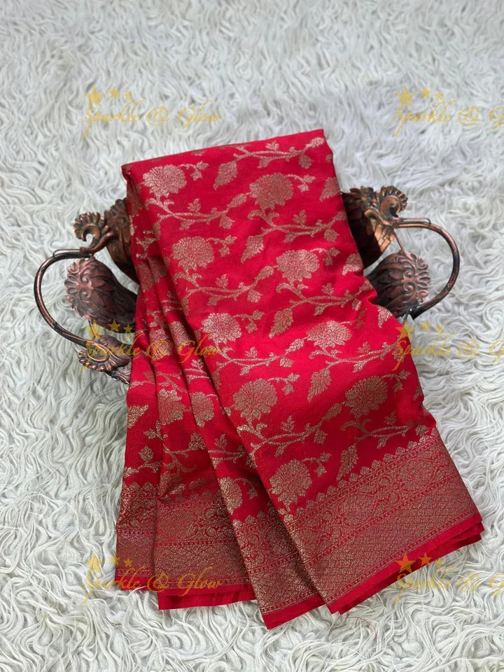 Royal Banarasi Georgette Saree with Copper Zari Work