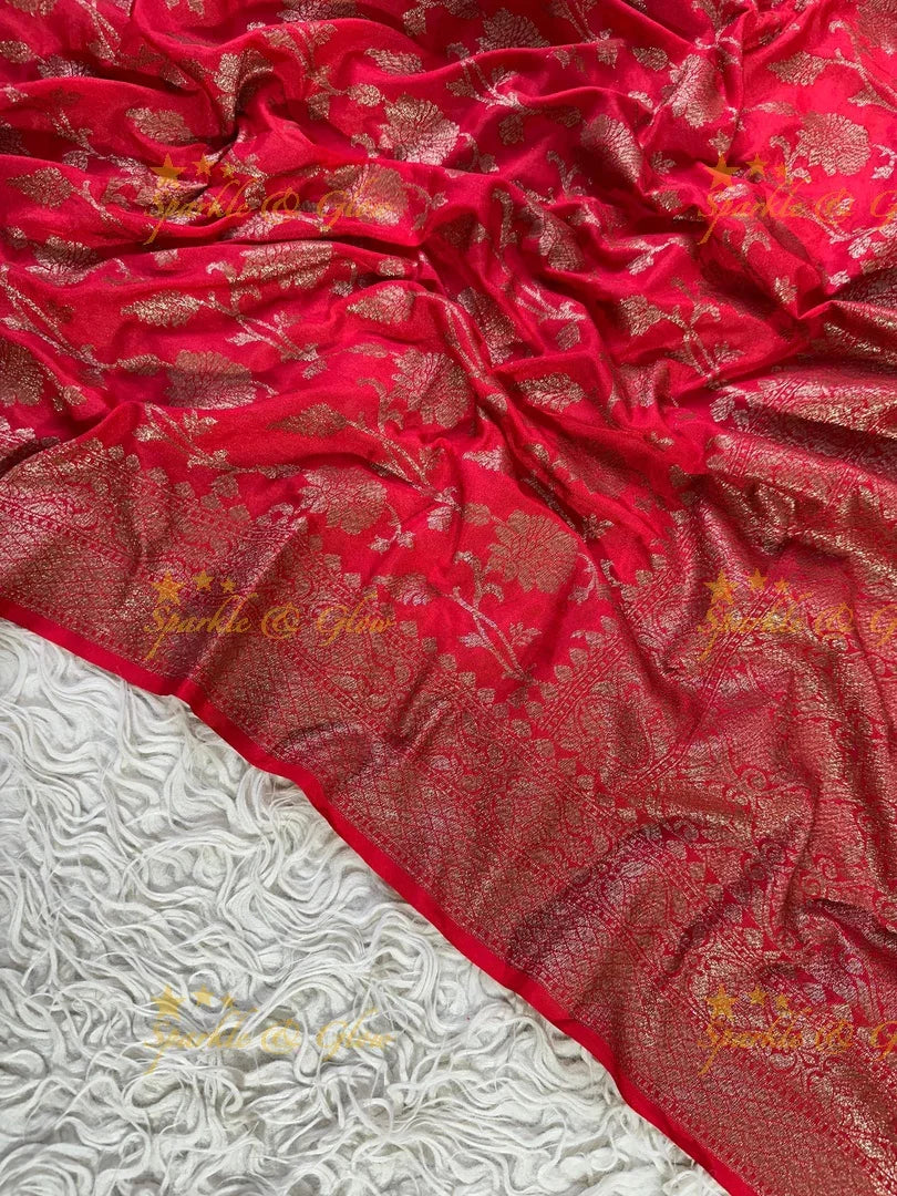 Royal Banarasi Georgette Saree with Copper Zari Work