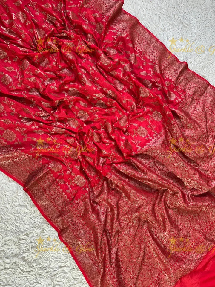 Royal Banarasi Georgette Saree with Copper Zari Work