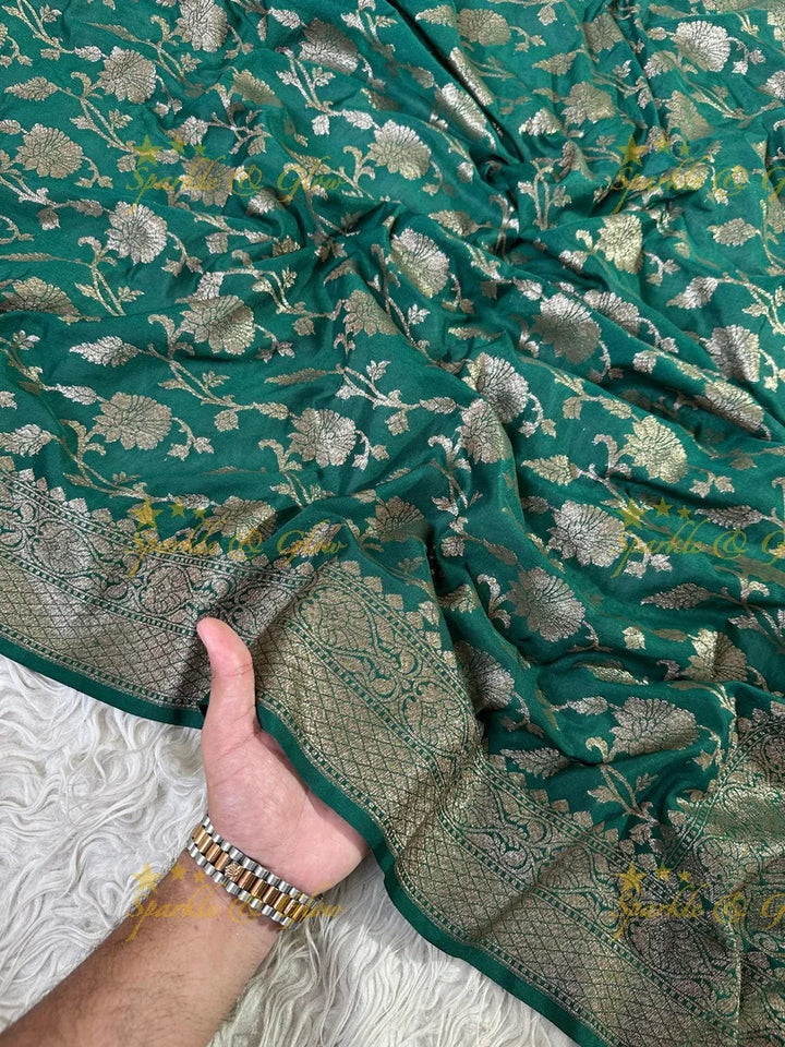 Royal Banarasi Georgette Saree with Copper Zari Work