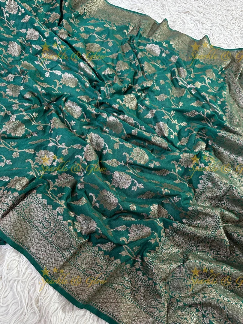 Royal Banarasi Georgette Saree with Copper Zari Work