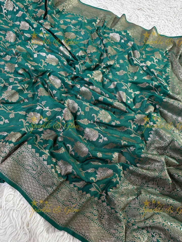 Royal Banarasi Georgette Saree with Copper Zari Work