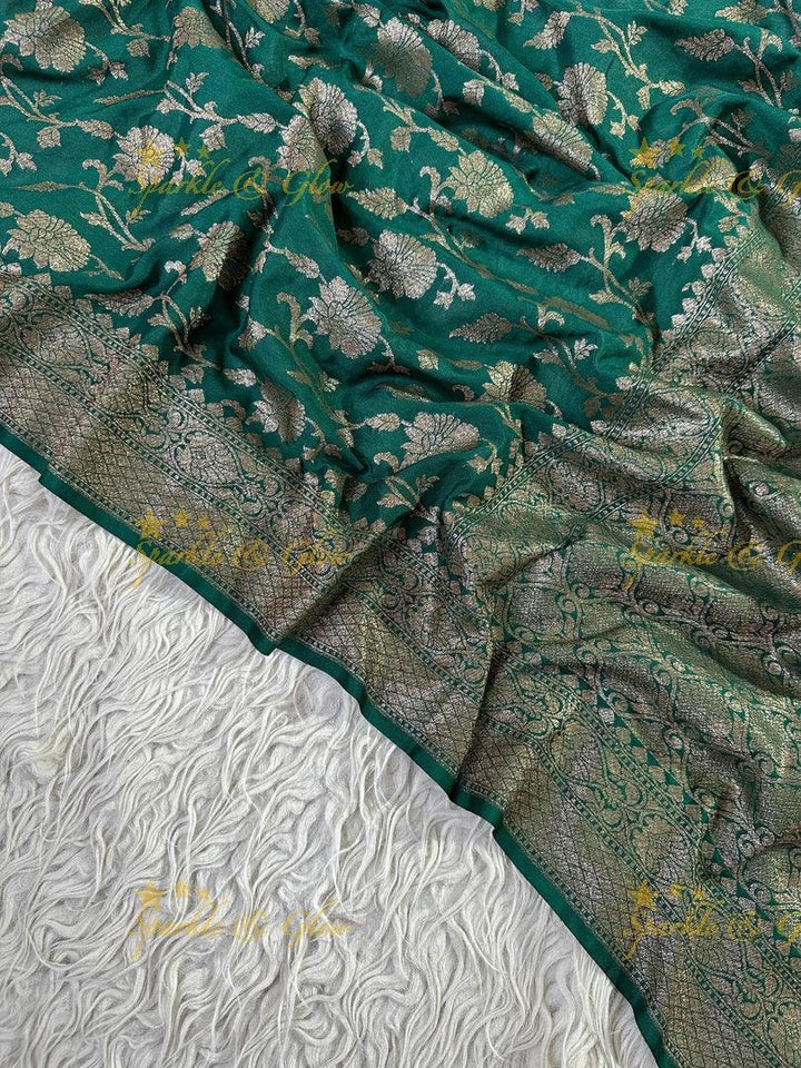 Royal Banarasi Georgette Saree with Copper Zari Work