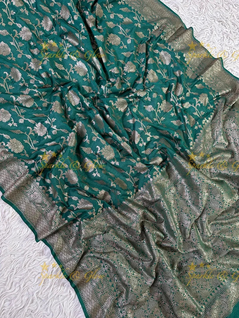 Royal Banarasi Georgette Saree with Copper Zari Work