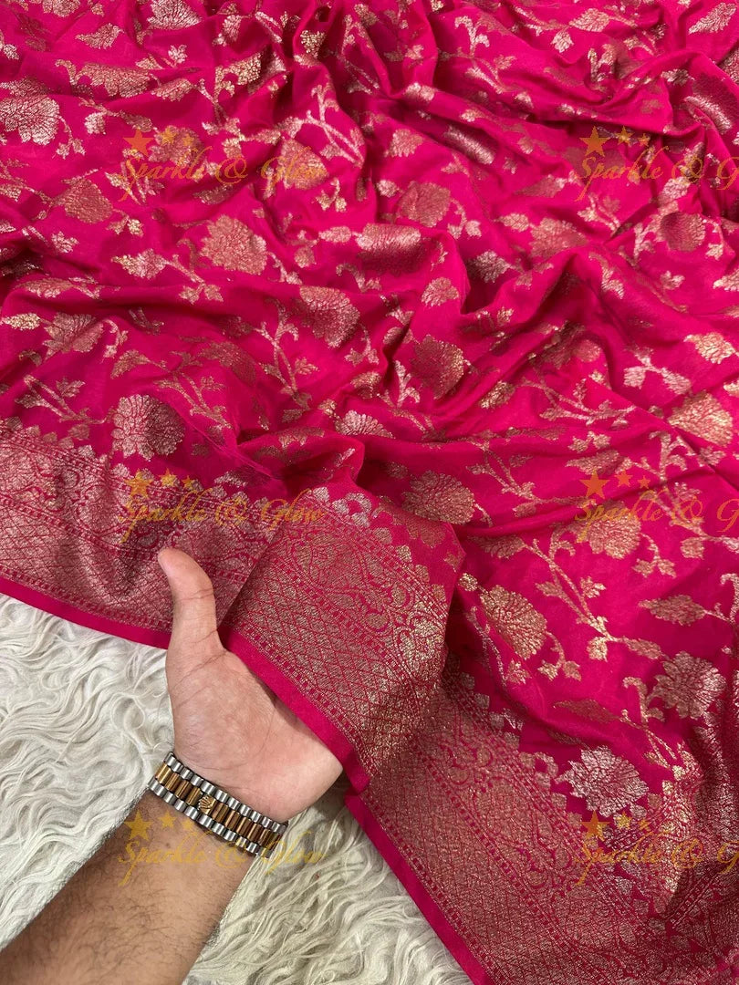 Royal Banarasi Georgette Saree with Copper Zari Work