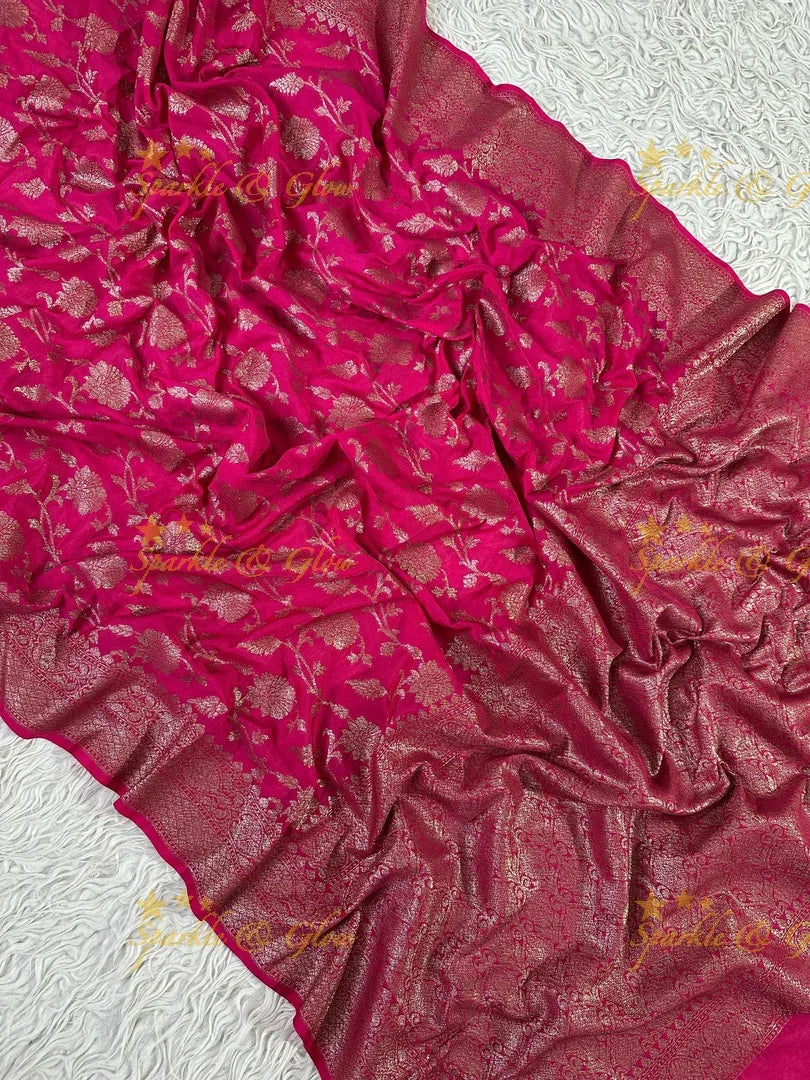 Royal Banarasi Georgette Saree with Copper Zari Work