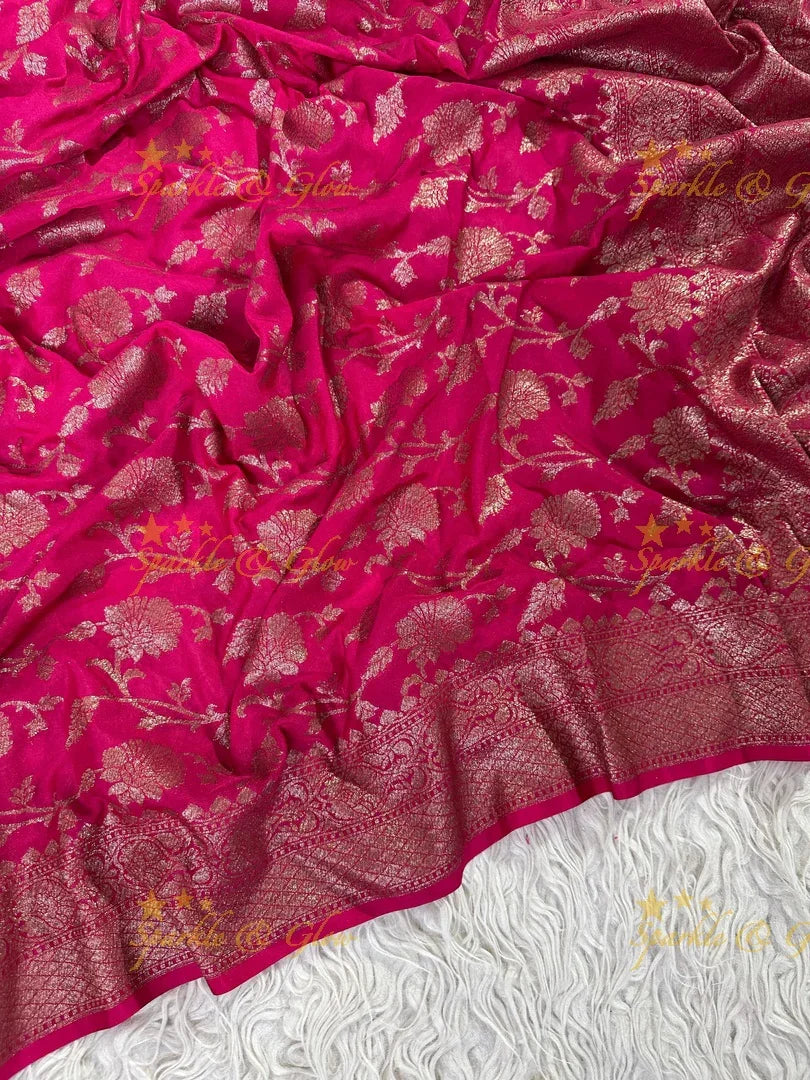 Royal Banarasi Georgette Saree with Copper Zari Work