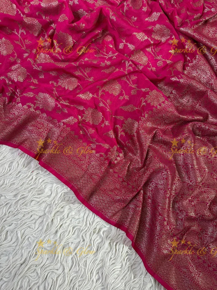 Royal Banarasi Georgette Saree with Copper Zari Work