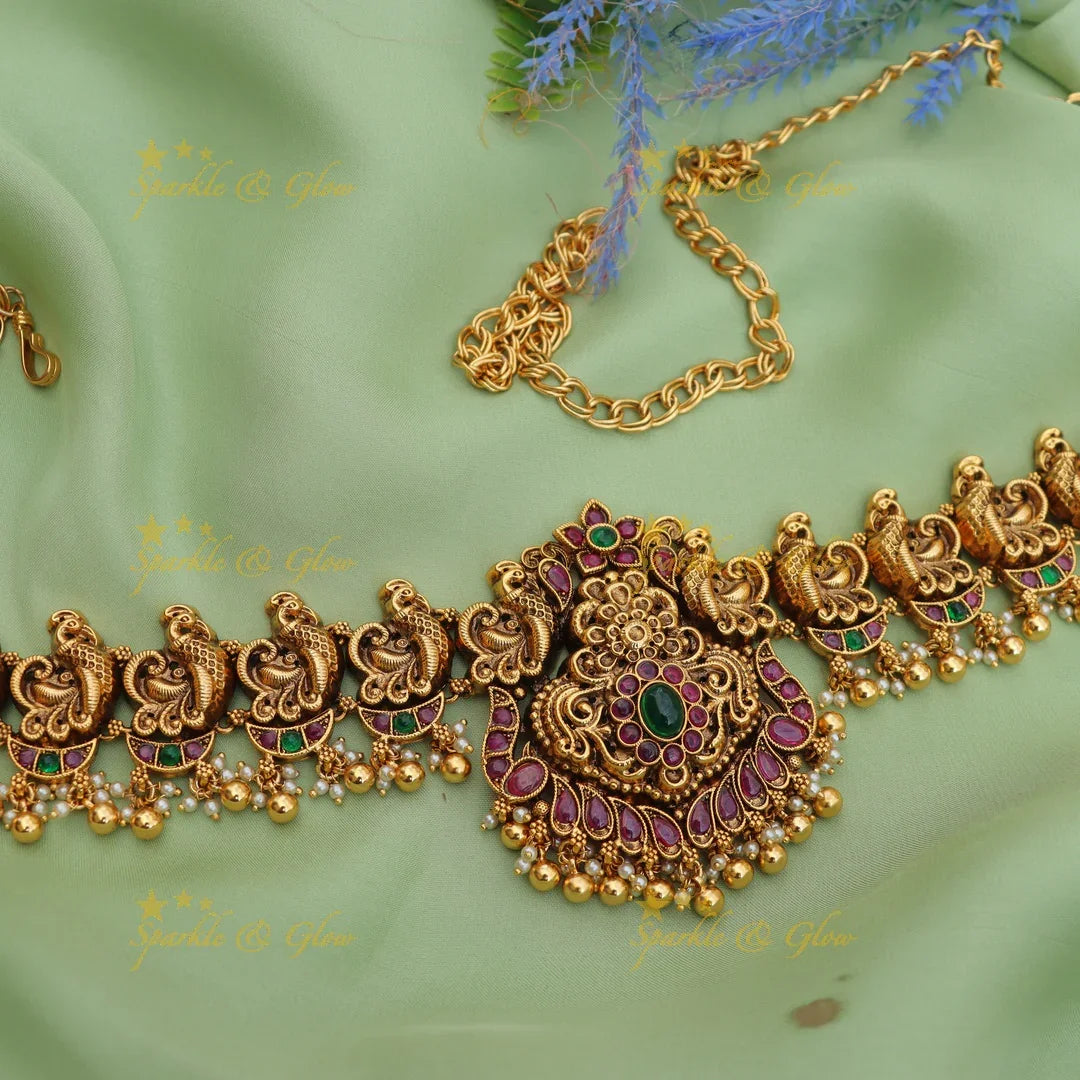 Stunning Kemp Peacock Floral Bridal Hipchain Belt