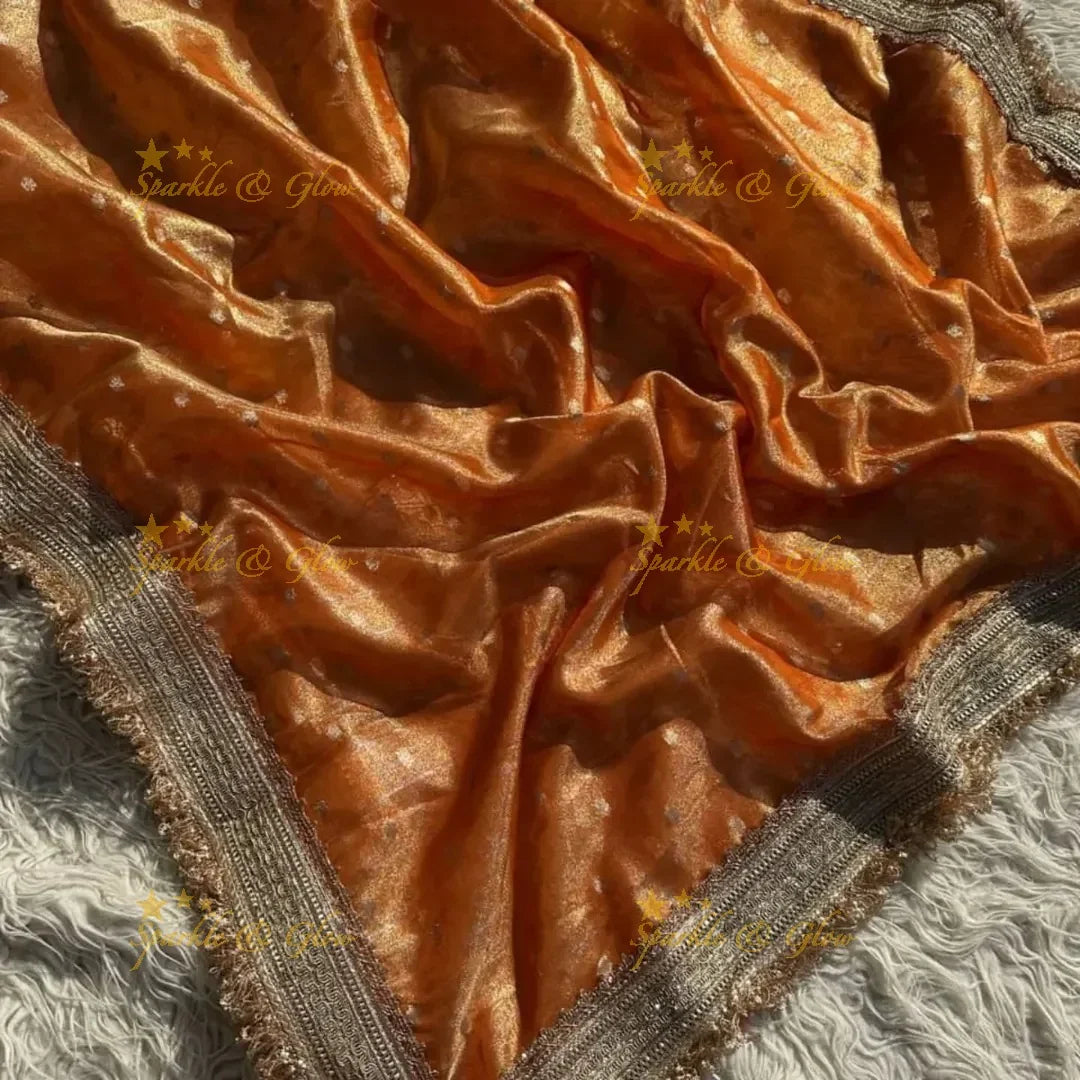 Banarasi Tissue Organza Saree with Gold Zari Border