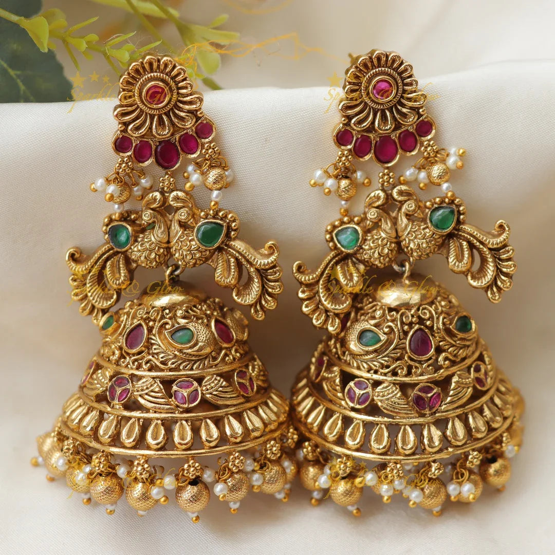 Grand Peacock Floral layered Bridal Haram