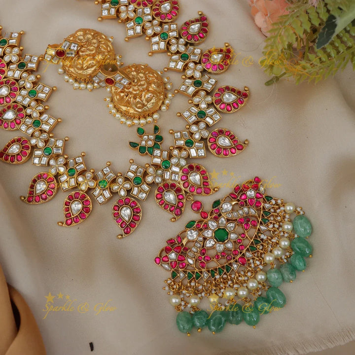 Grand Jadau Kundan Mango Floral Rani Haram