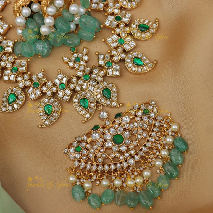 Grand Jadau Kundan Mango Floral Rani Haram