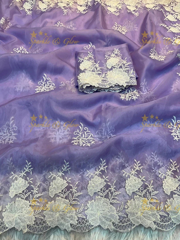 Fancy Water Silk Saree with Embroidery Work