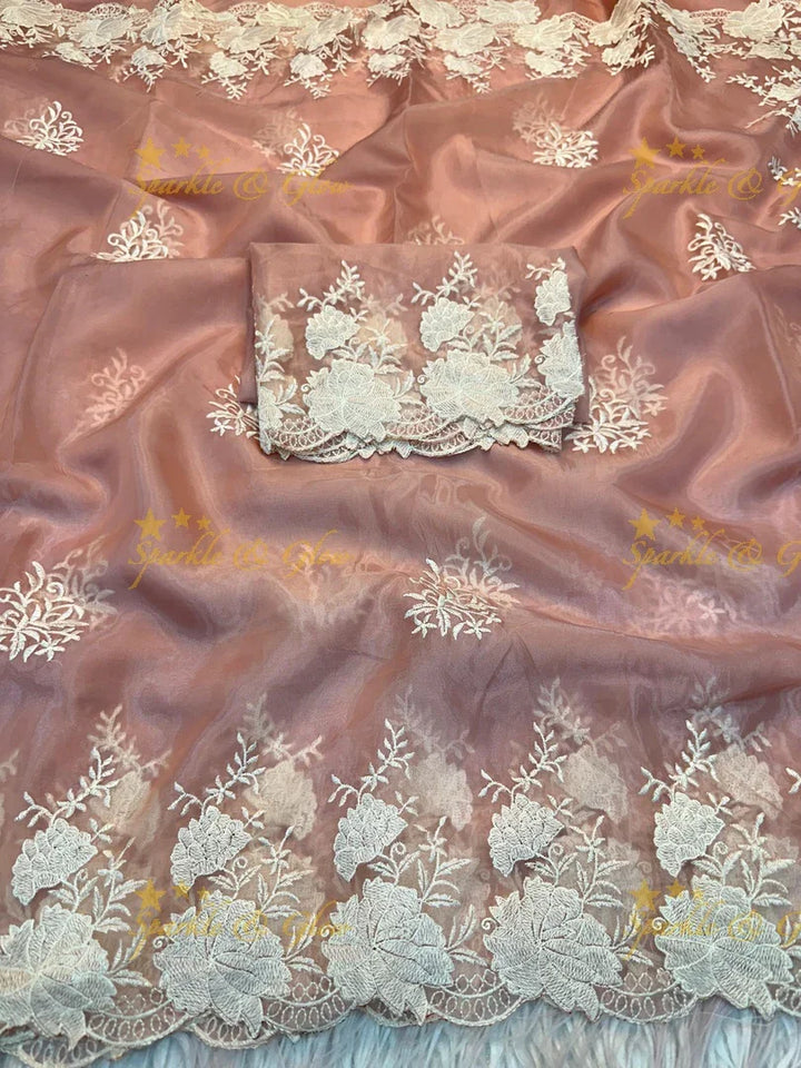 Fancy Water Silk Saree with Embroidery Work