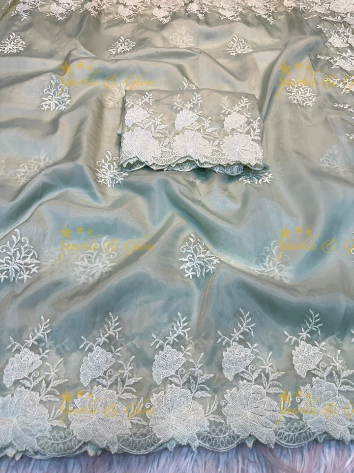 Fancy Water Silk Saree with Embroidery Work