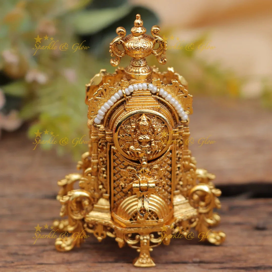 Premium Lakshmi Gopuram Kumkum Box in Temple Style Finish