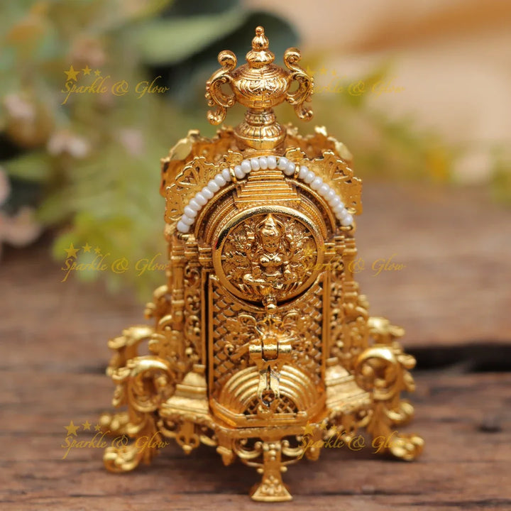 Premium Lakshmi Gopuram Kumkum Box in Temple Style Finish