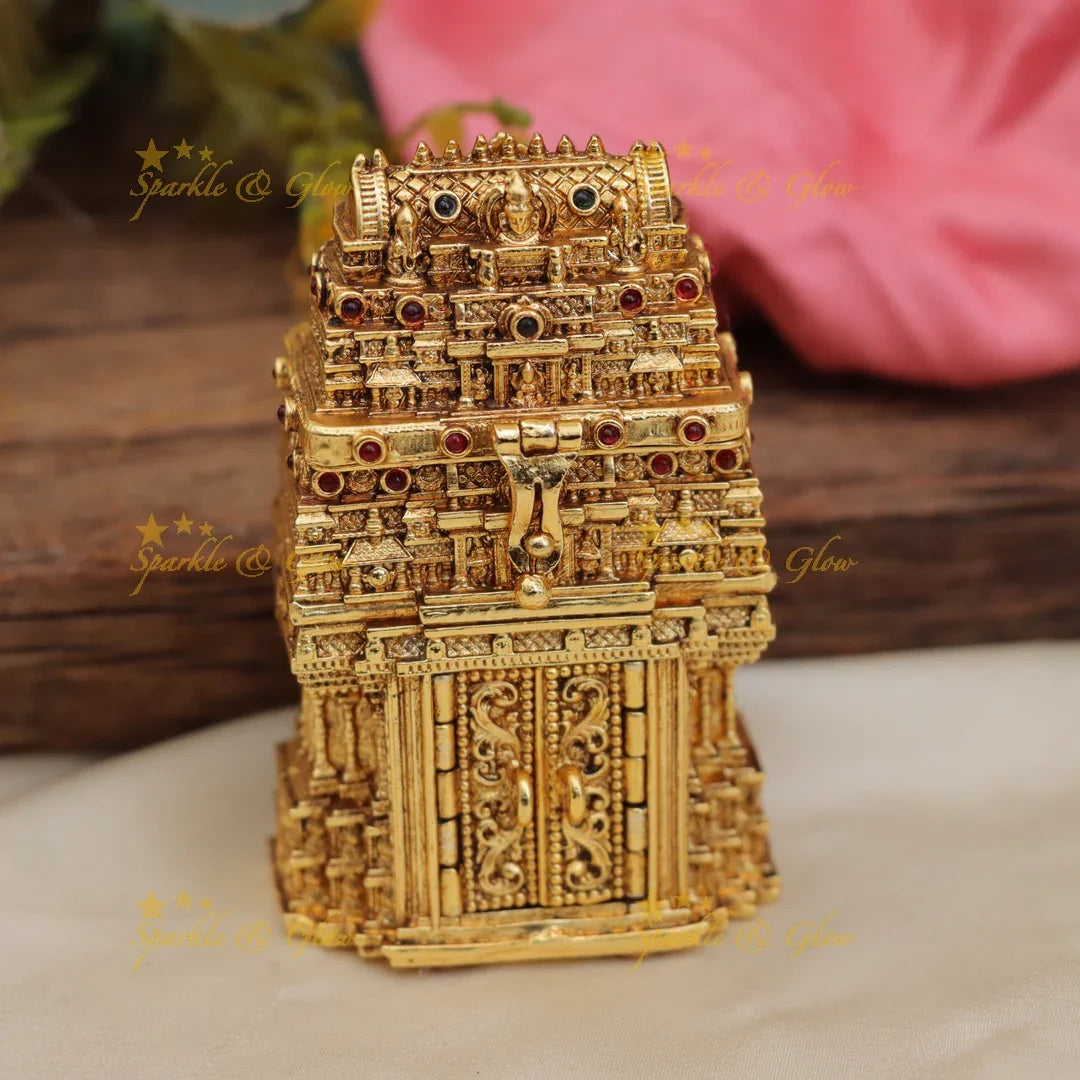 Grand Idol Mahalakshmi Temple Gopuram Kumkum Box