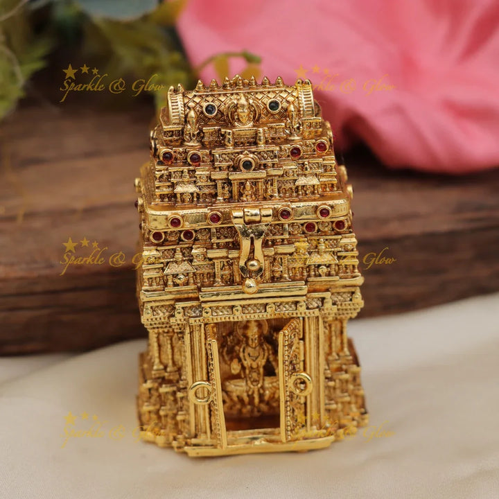 Grand Idol Mahalakshmi Temple Gopuram Kumkum Box