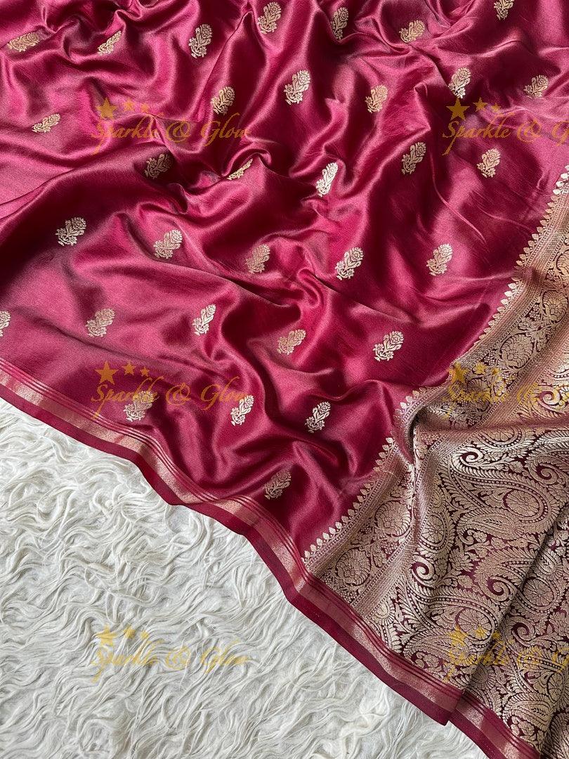 Premium Katan Silk Saree with Golden Zari Buttas