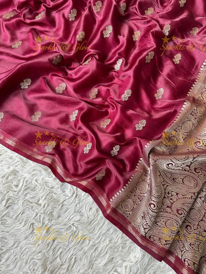 Premium Katan Silk Saree with Golden Zari Buttas