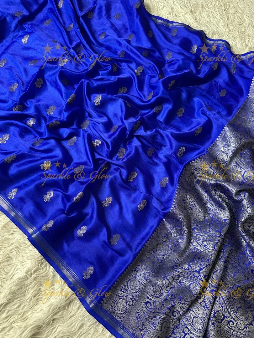 Premium Katan Silk Saree with Golden Zari Buttas