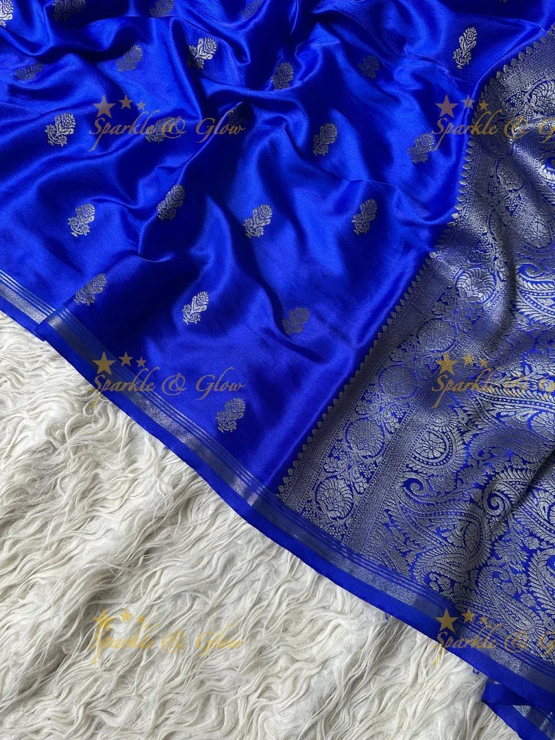 Premium Katan Silk Saree with Golden Zari Buttas