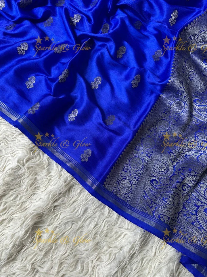 Premium Katan Silk Saree with Golden Zari Buttas