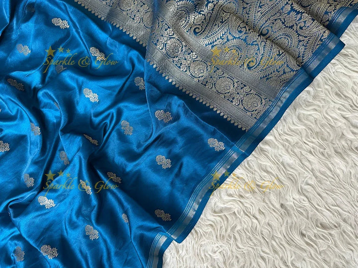 Premium Katan Silk Saree with Golden Zari Buttas