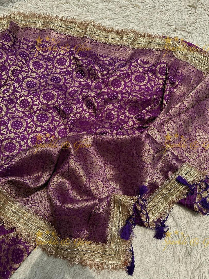 Banarasi Semi Katan Georgette Bandhni Silk Saree