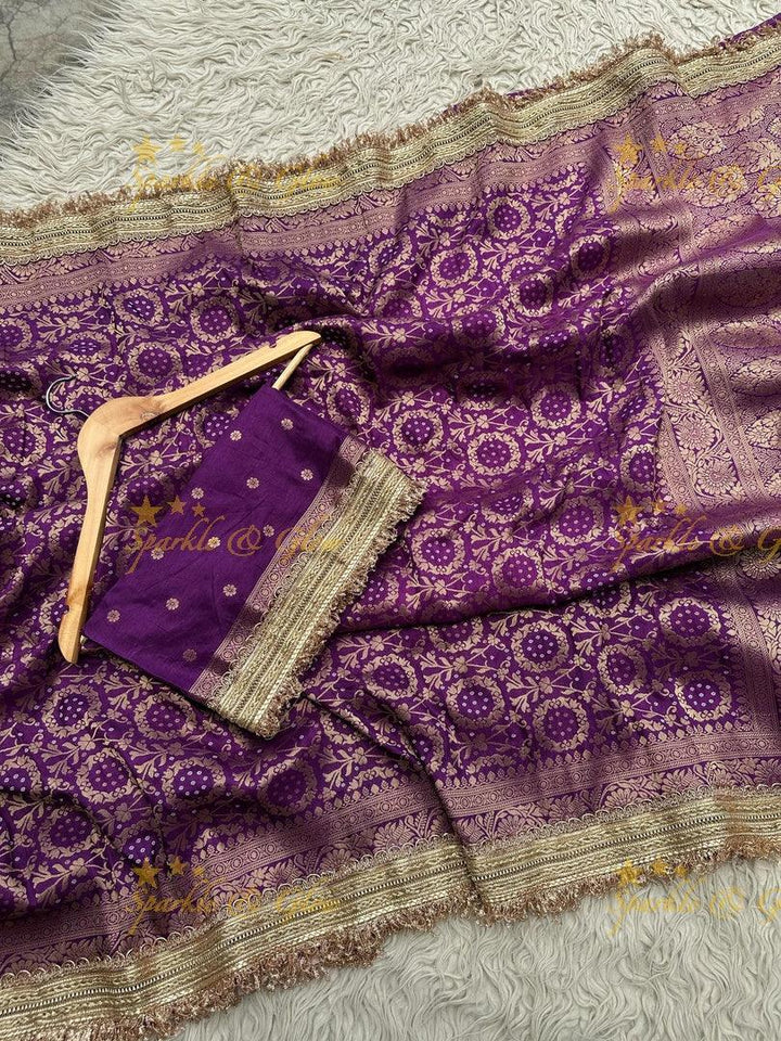 Banarasi Semi Katan Georgette Bandhni Silk Saree