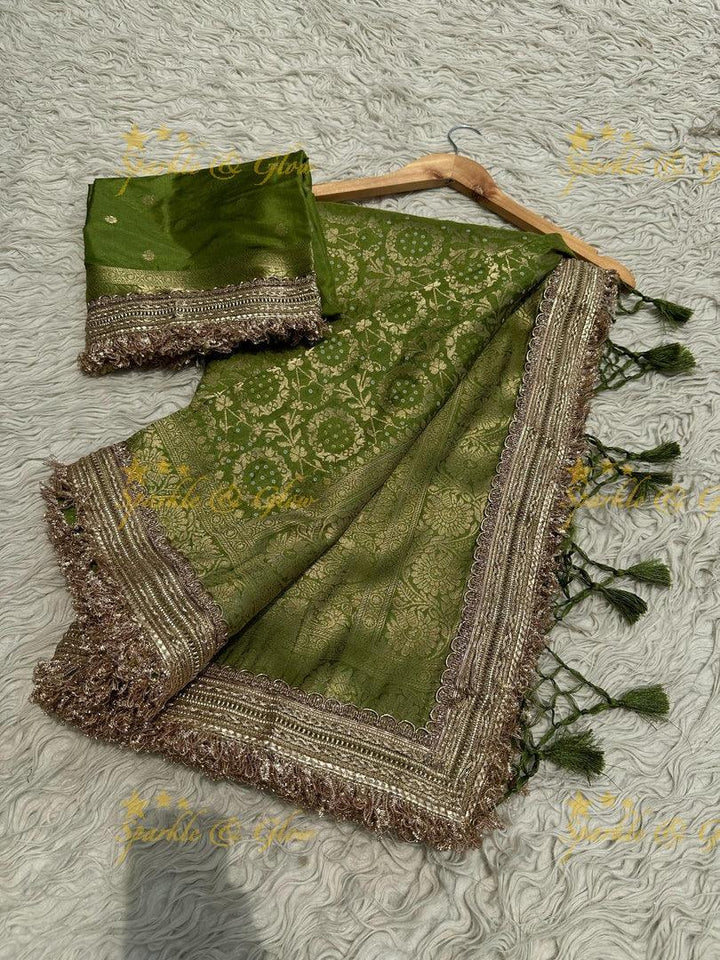 Banarasi Semi Katan Georgette Bandhni Silk Saree