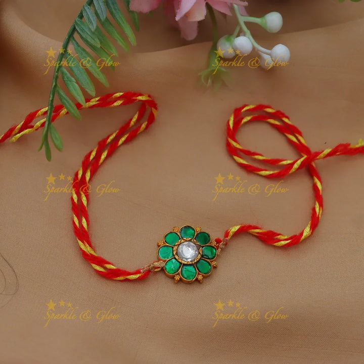 Exquisite Jadau Kundan Rakhi for Raksha Bandhan
