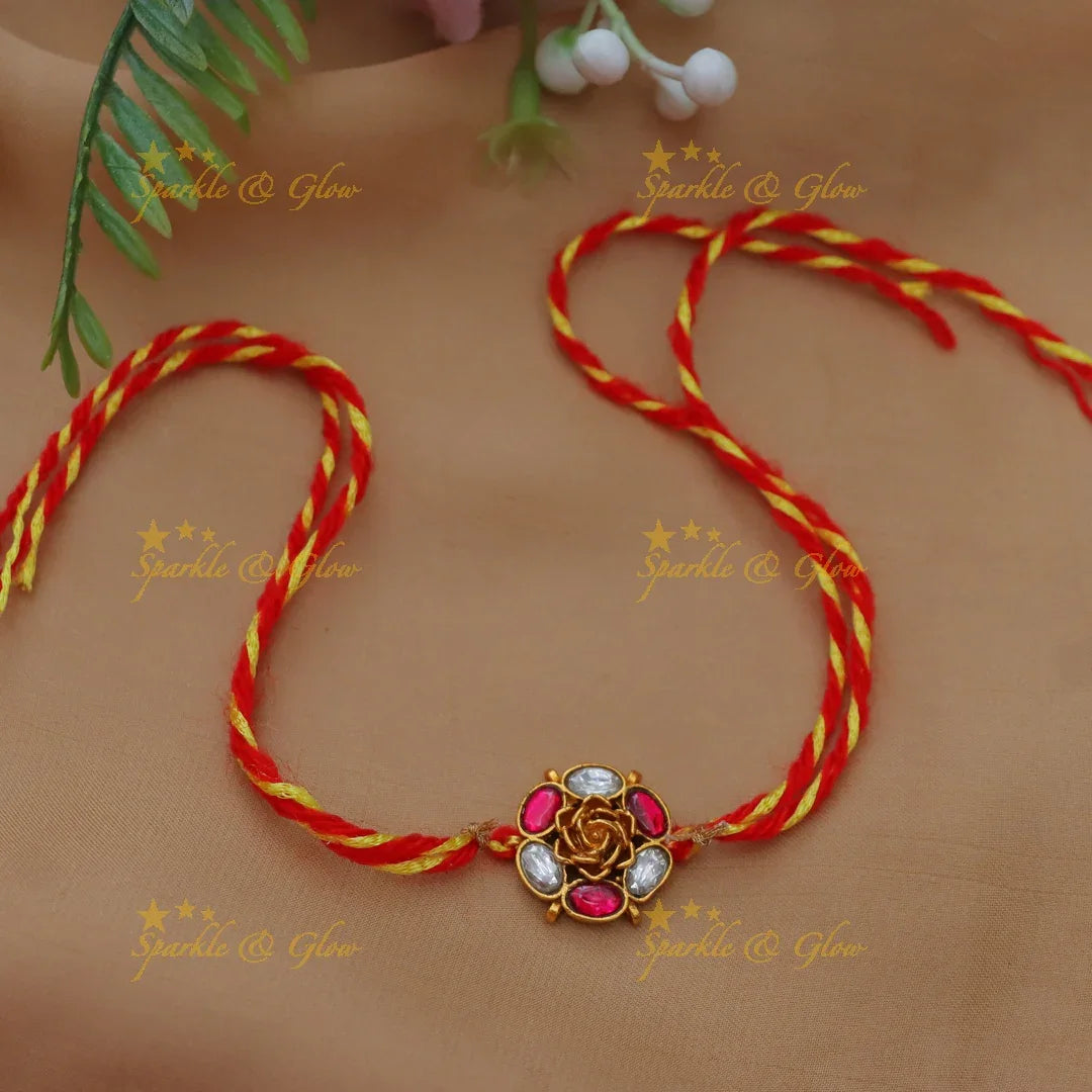 Gorgeous Kundan Rakhi for Raksha Bandhan Celebration