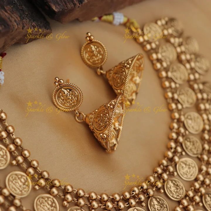 Exquisite Lakshmi Coin Temple Necklace - New Arrival