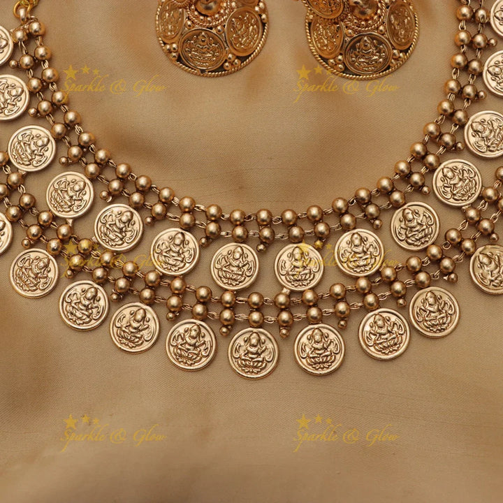 Exquisite Lakshmi Coin Temple Necklace - New Arrival