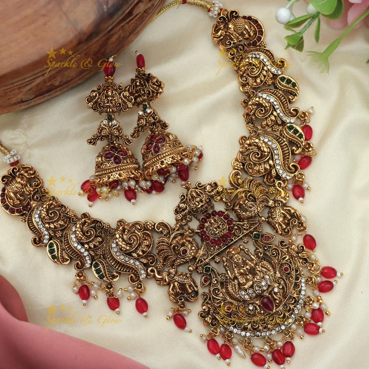 Exquisite Lakshmi Temple Necklace - Elevate Your Style