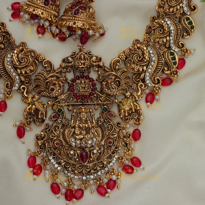 Exquisite Lakshmi Temple Necklace - Elevate Your Style