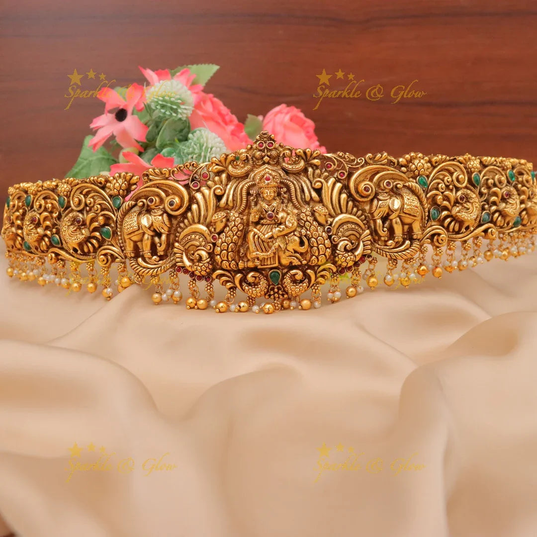 Exquisite Lakshmi Temple Bridal Hipbelt for Elegance