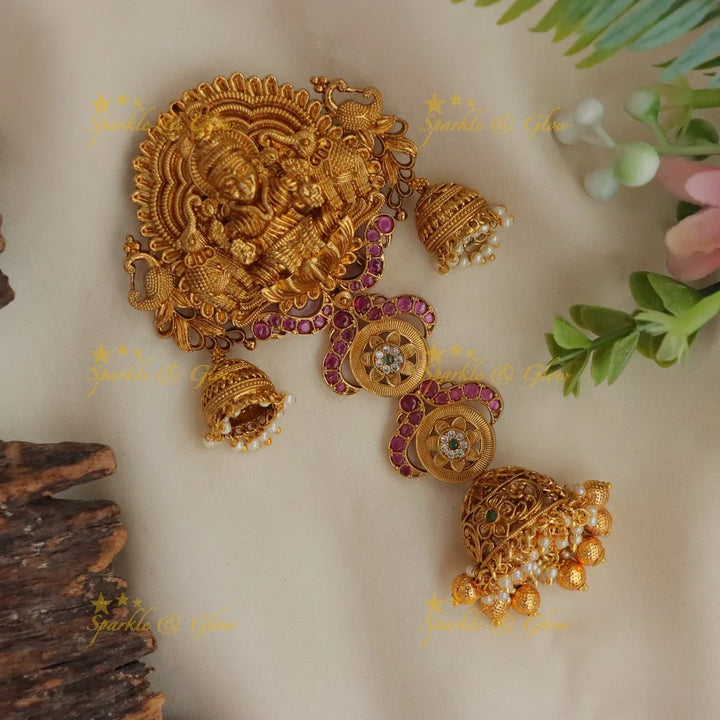 Exquisite Kemp Hair Clip with Elephants & Lakshmi