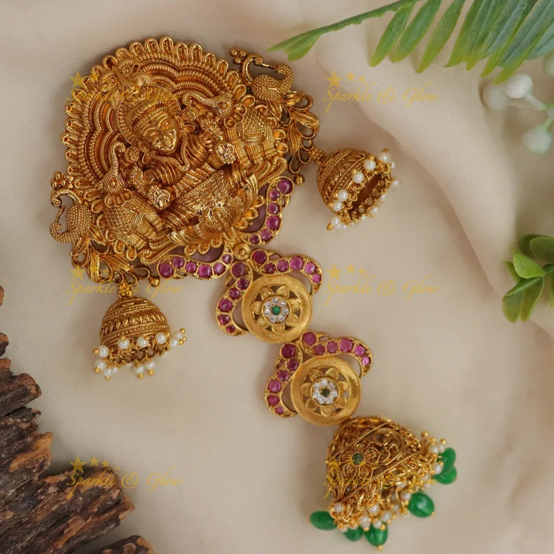 Exquisite Kemp Hair Clip with Elephants & Lakshmi