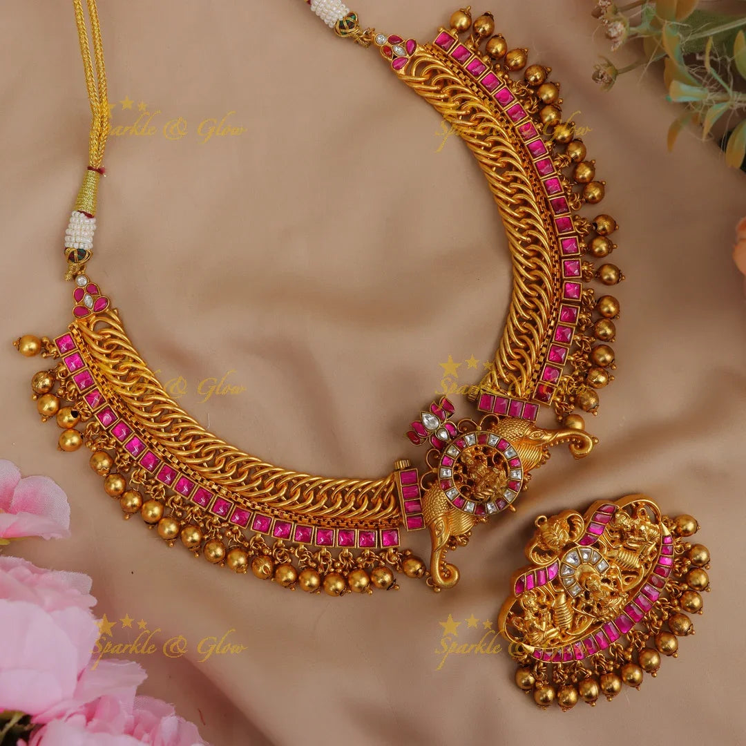 Exquisite Jalebi Kundan Necklace - Premium Imitation Jewellery