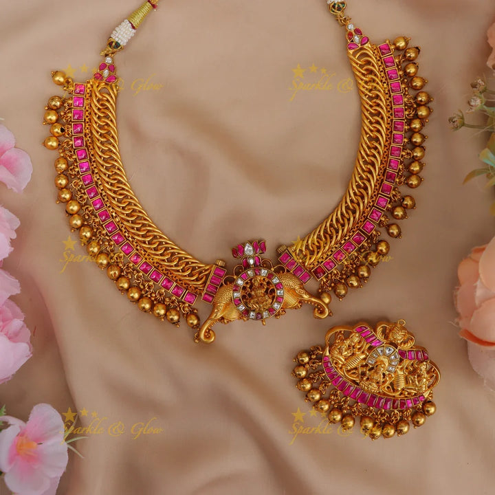 Exquisite Jalebi Kundan Necklace - Premium Imitation Jewellery