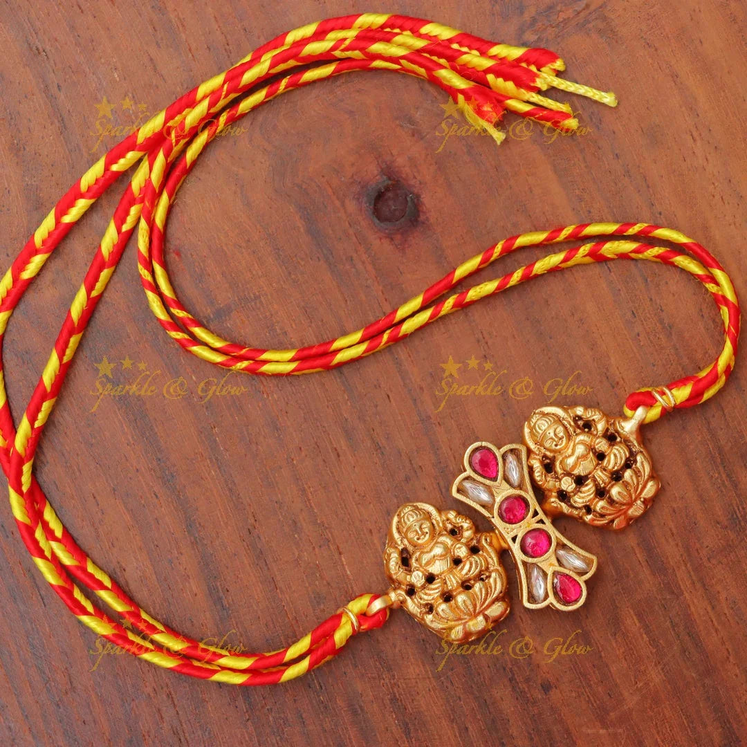 Exquisite Lakshmi Jadau Kundan Rakhi for Festive Elegance