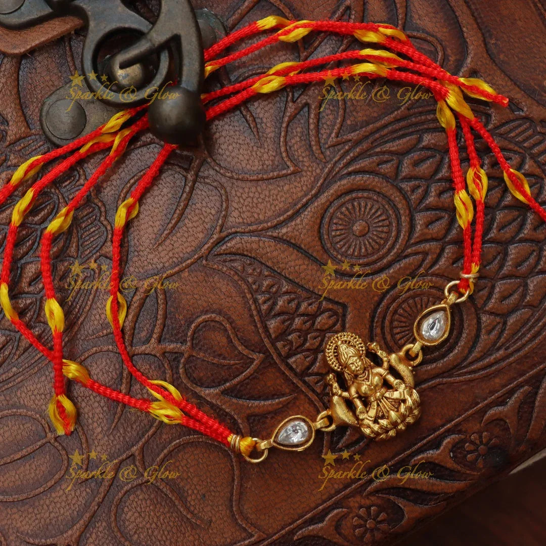 Exquisite Lakshmi Jadau Kundan Rakhi - Festive Elegance