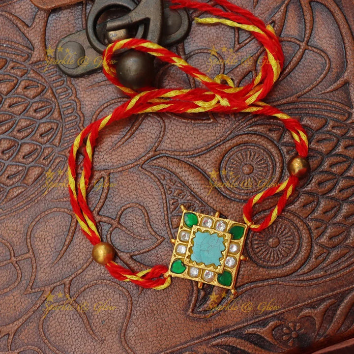 Exquisite Jadau Kundan Rakhi for Celebrations