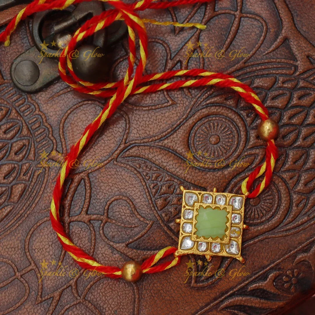 Exquisite Jadau Kundan Rakhi for Celebrations